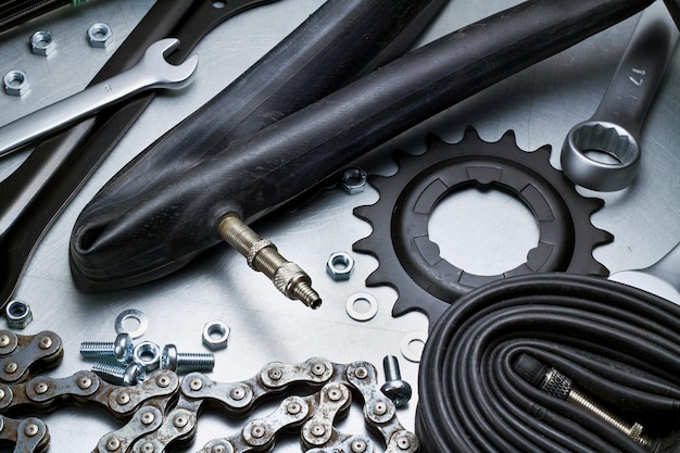 bike repairing spare parts and tools