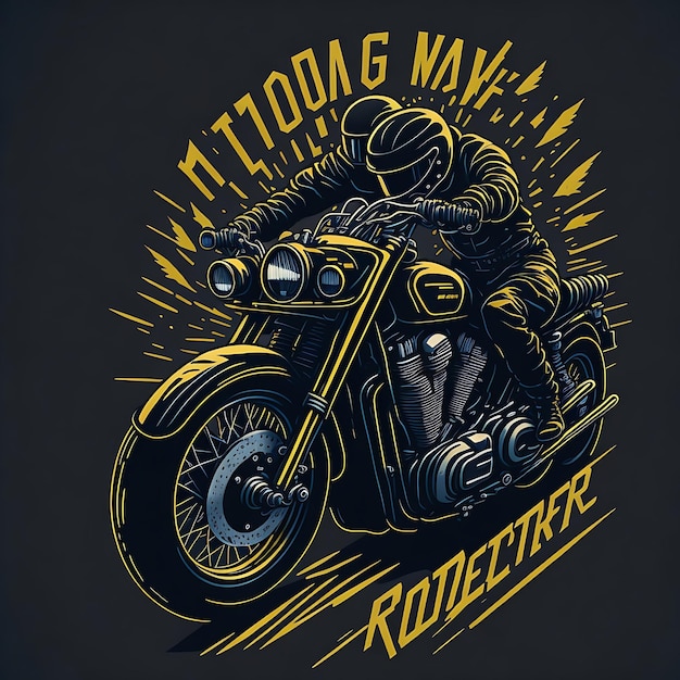 Photo bike retro tshirt design ai generated