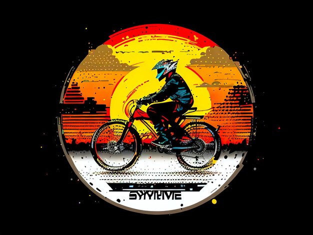 A bike rider with a helmet and a helmet that says'survive '