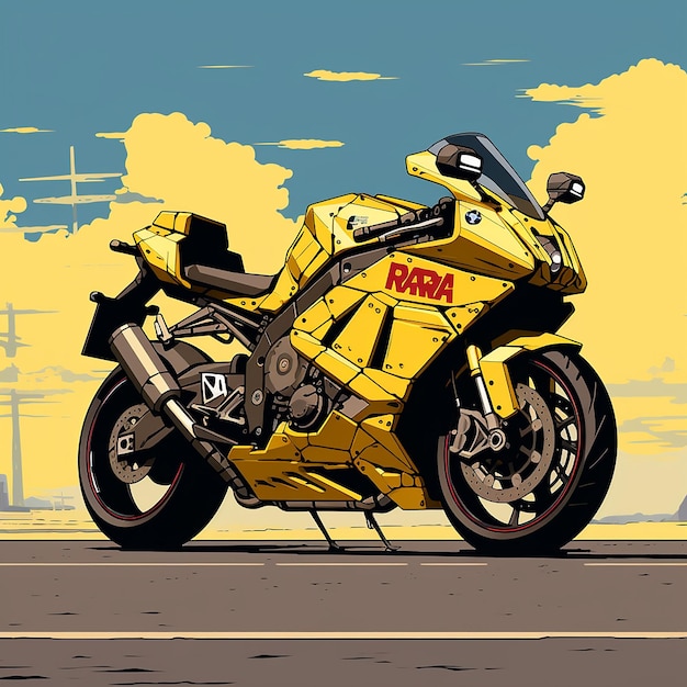Photo bike s 1000 rr game gameboy art style yellow