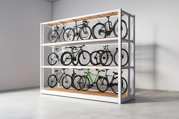 Photo bike storage rack mockup