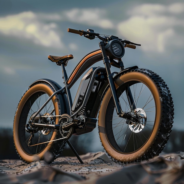 a bike with a black fender that says  the bike is made by the company