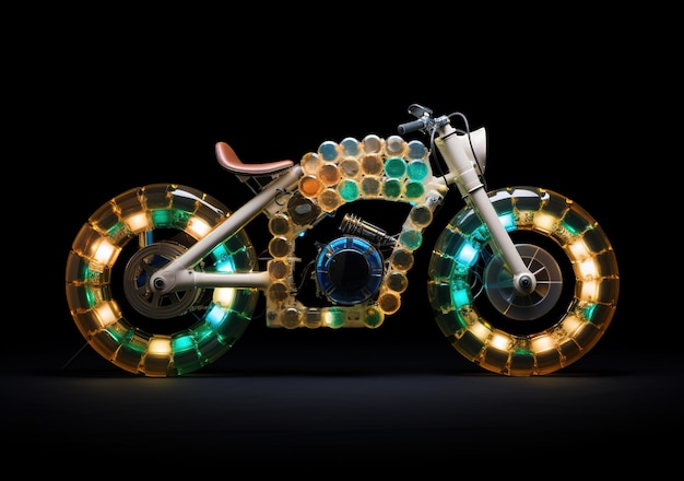 a bike with a circle of lights on it that says quot the number 1 quot