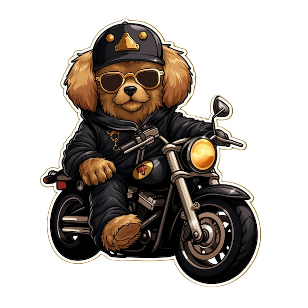 biker dog illustration design