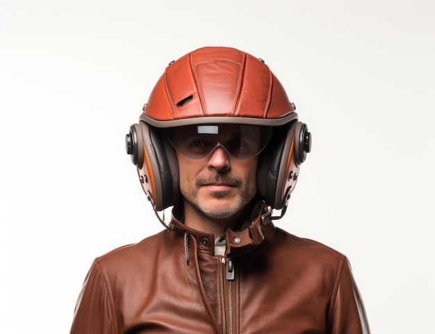 사진 현대 헬멧을 쓴 바이커