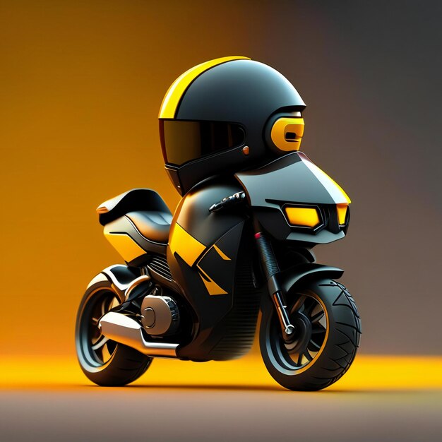 Biker mascot on futuristic motorcycle generative ai
