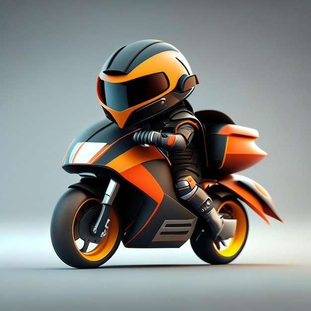 Талисман байкера на футуристическом мотоцикле Generative AI