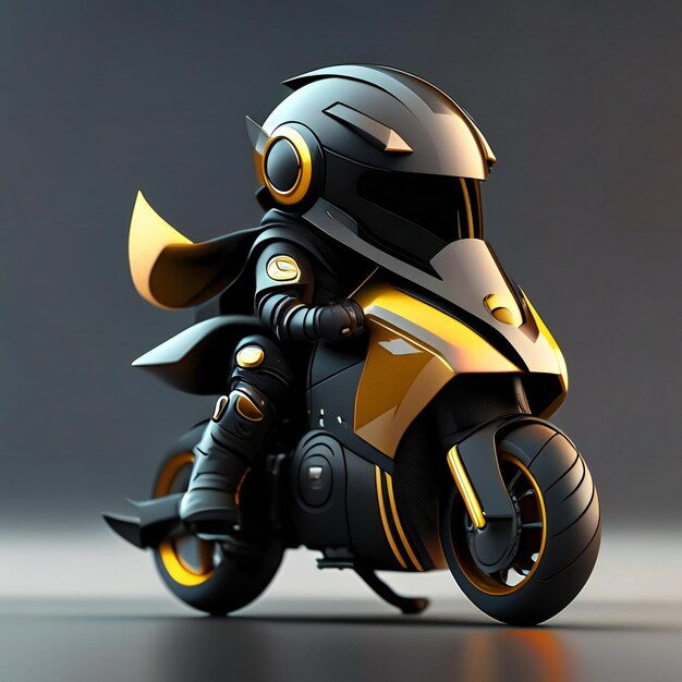 Biker mascot on futuristic motorcycle Generative AI