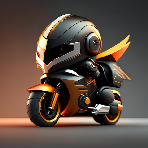 Biker-mascotte op futuristische motorfiets Generatieve AI