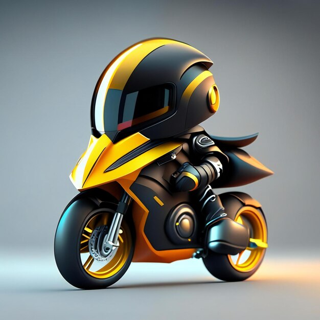 Biker-mascotte op futuristische motorfiets Generatieve AI