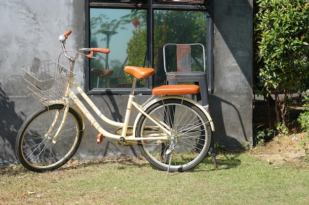 Bikes are parked by the wall for tourists to take photos