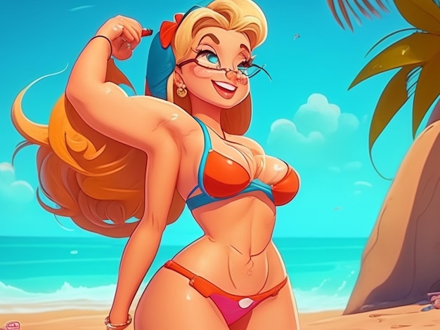 bikini cartoon girl