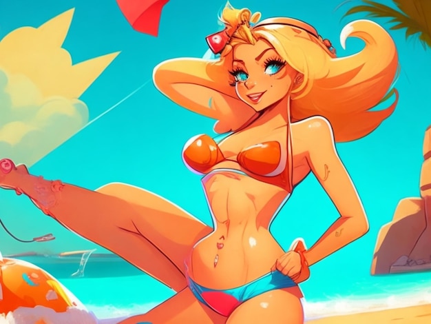 Bikini cartoon girl