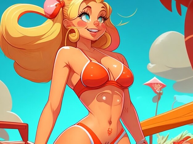 Photo bikini cartoon girl