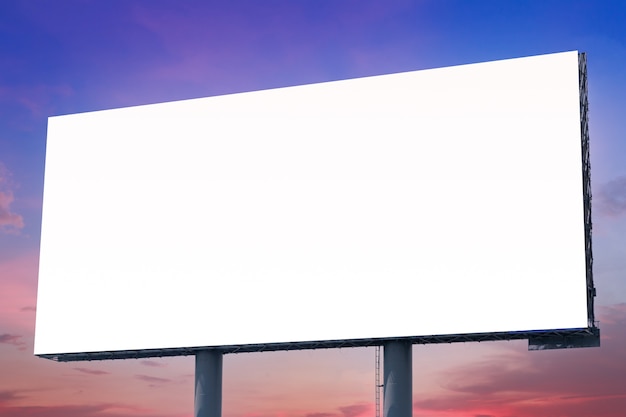 Billboard on the background of the city. Mock-up