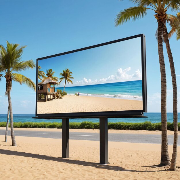 a billboard on the beach