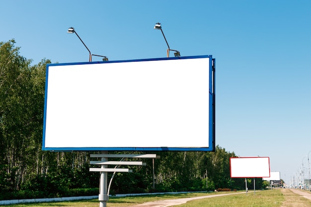 Billboard, billboard mockup, layout on the background of the city