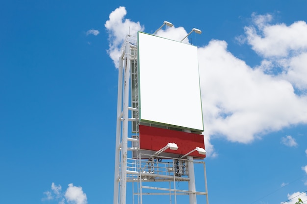 Photo billboard on blue sky background