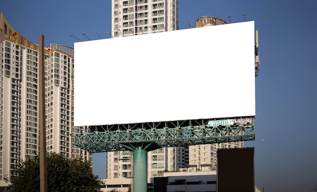 Billboard canvas mock up in city background beautiful