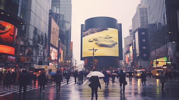 A billboard in center of city