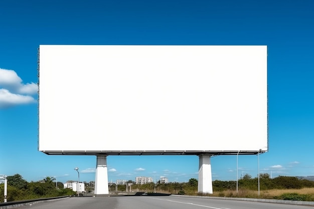 A billboard on a city street