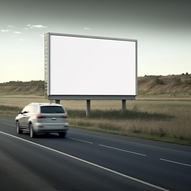 Billboard Display Mockup tegen een HighTraffic Highway-achtergrond Ai gegenereerd kunstwerk