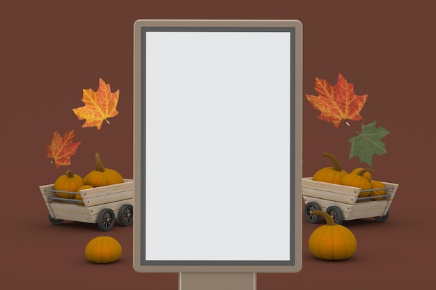 Billboard Front View In Thanksgiving Themed Background