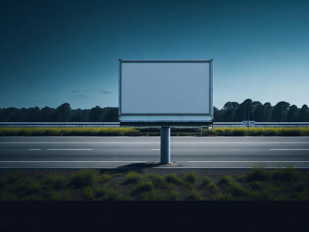 Photo billboard mockup and advertisement empty white billboard design ai generated