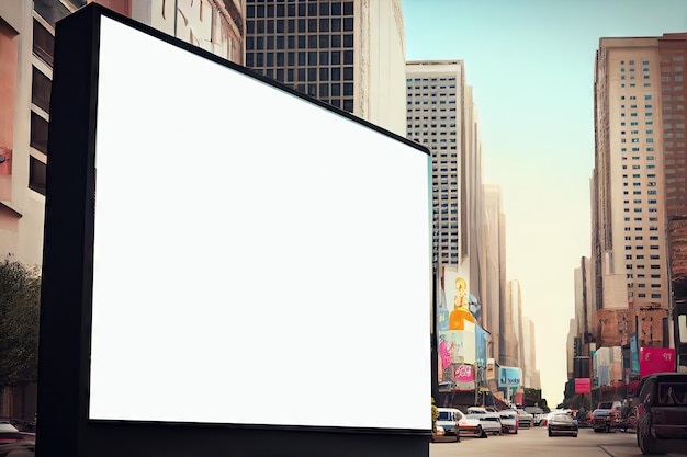 Billboard Mockup Blank Outdoor Advertise Street Bill Board Empty Banner Abstract Generative AI Illustration