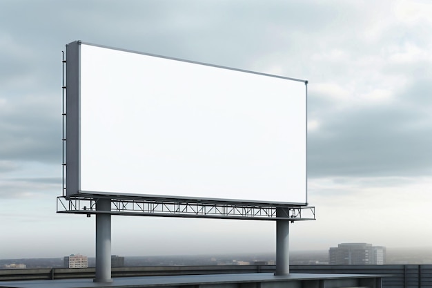 Billboard mockup outdoors Outdoor reclame poster in de nacht met straatverlichting lijn voor reclame straat stad nacht Met clipping pad op het scherm