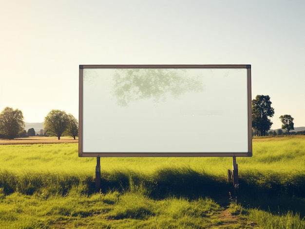 Billboard mockup in a serene countryside