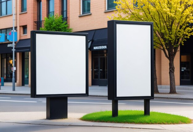 a billboard mockup showcasing a blank outdoor advertisement street