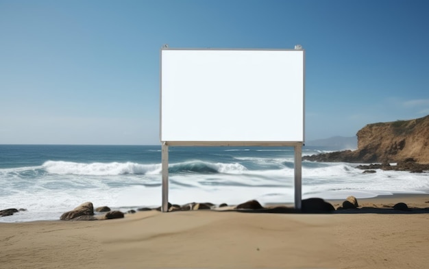 Photo billboard near the beach sea