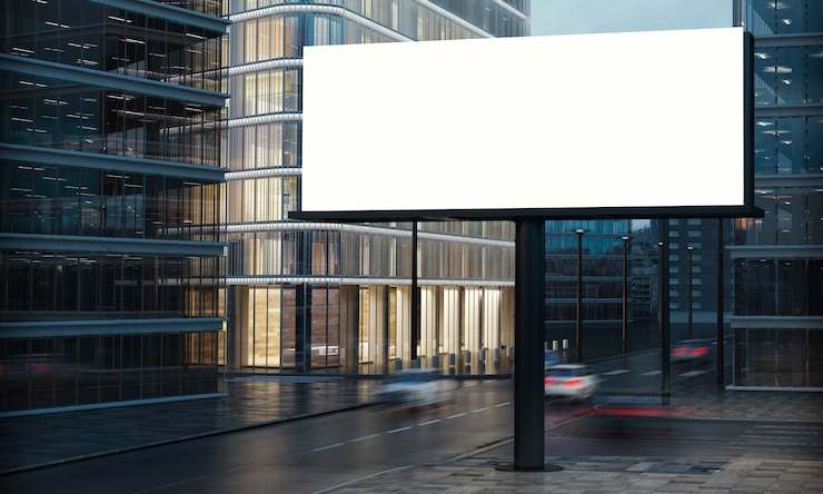 Foto billboard op stad nacht