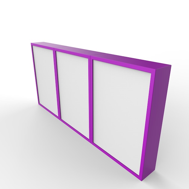 看板ポスター紫広告3dイラスト