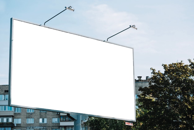 Photo billboard in residential area