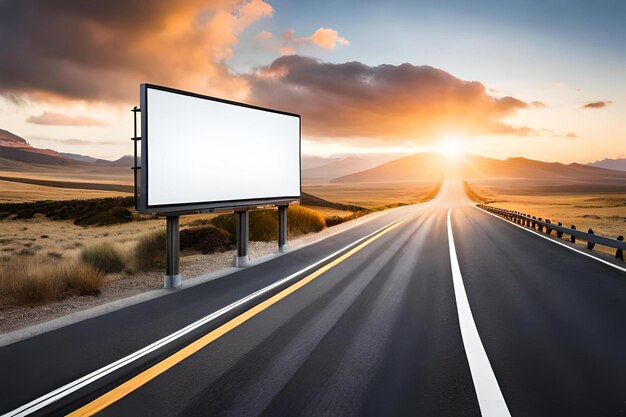 Photo a billboard on the road that says'empty'on it