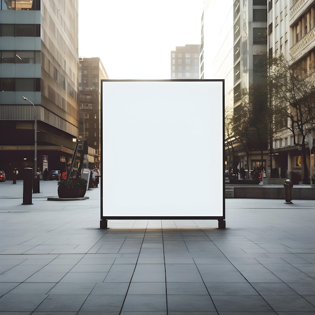 Photo billboard on sidewalk mockup for your advertising