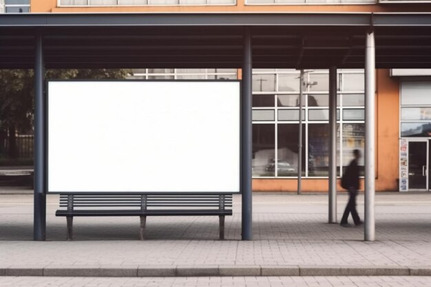 A billboard on a street with a street in the background