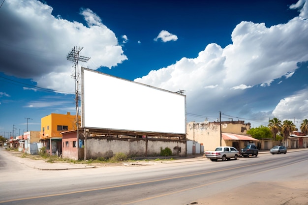 A billboard on a street