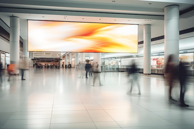 A billboard that is installed in a mall