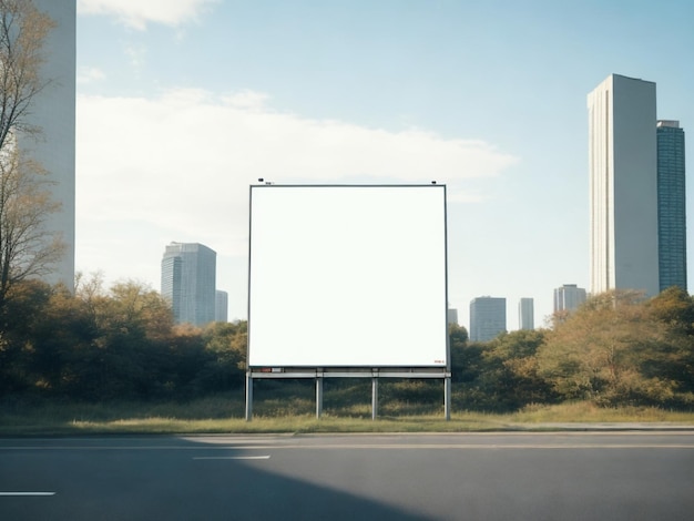 A billboard that says'blank'on it