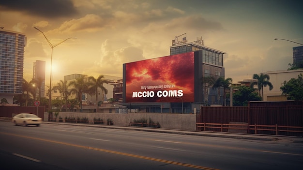 A billboard that says mcio comics on it