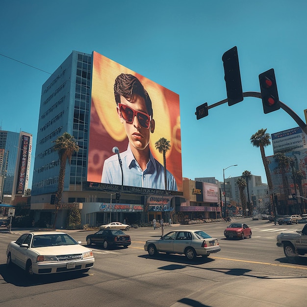 a billboard that says " the name of the hotel "