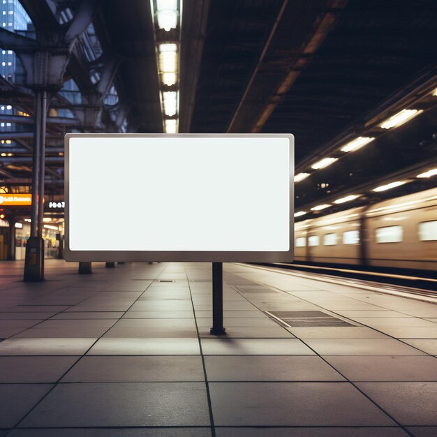 a billboard in a train station with a sign that says quot billboard quot