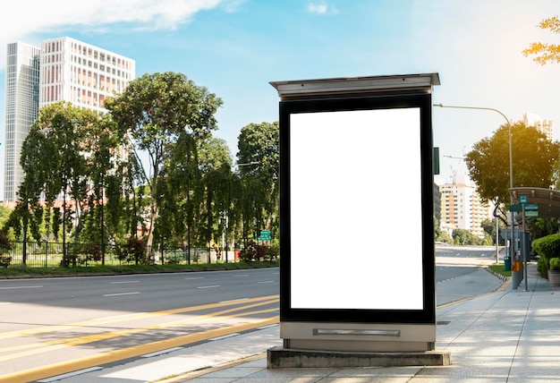 Billboard with the building background mockup of a banner placeholder