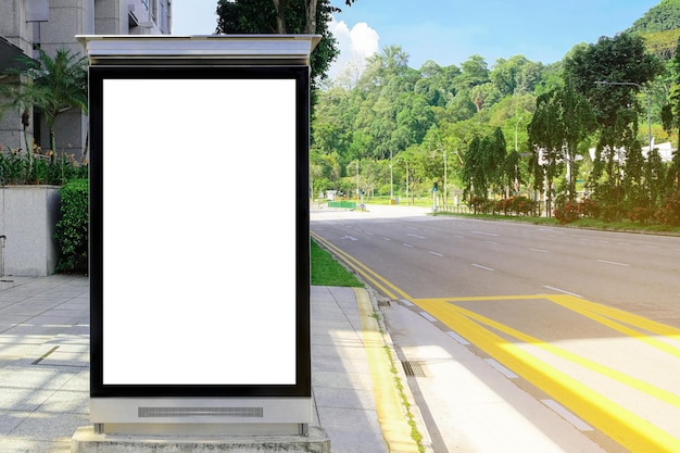 billboard with the building background mockup of a banner placeholder