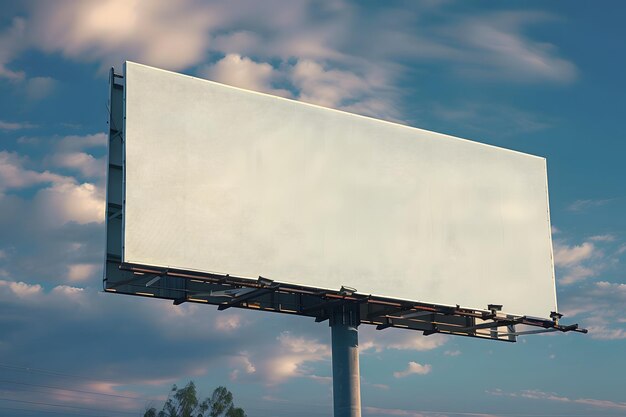 Foto un cartellone con un cielo e nuvole sullo sfondo