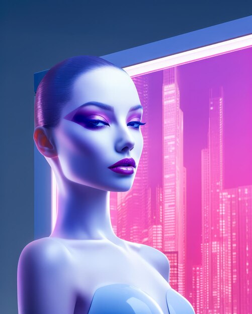 Billboards on a futuristic city scene concept art with a futuristic vision of advertising