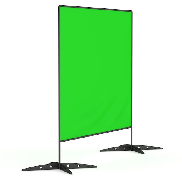 Billet press wall with green screen banner